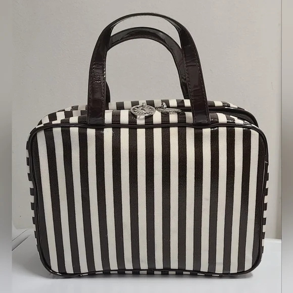 Henri Bendel Vintage Centennial Stripe Large Hanging Travel Accessory Bag - Picture 2 of 13